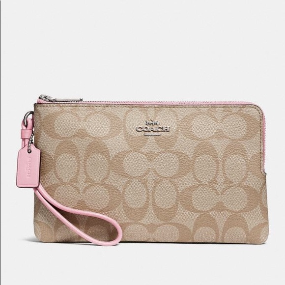 Coach Handbags - NWT Coach Signature Double Zip Wallet